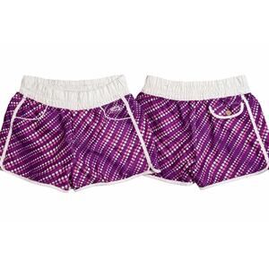 Hawaiian Tropic Shorts Womens Large Purple Polka Dot Beach Swim Lounge